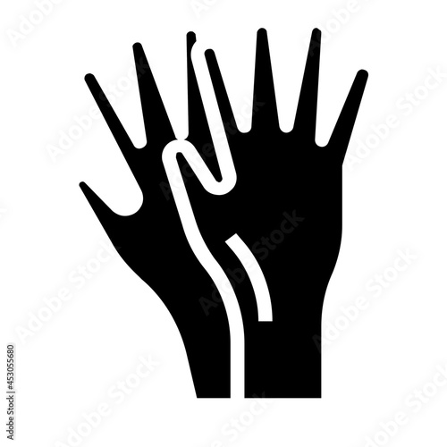 disposable gloves glyph icon