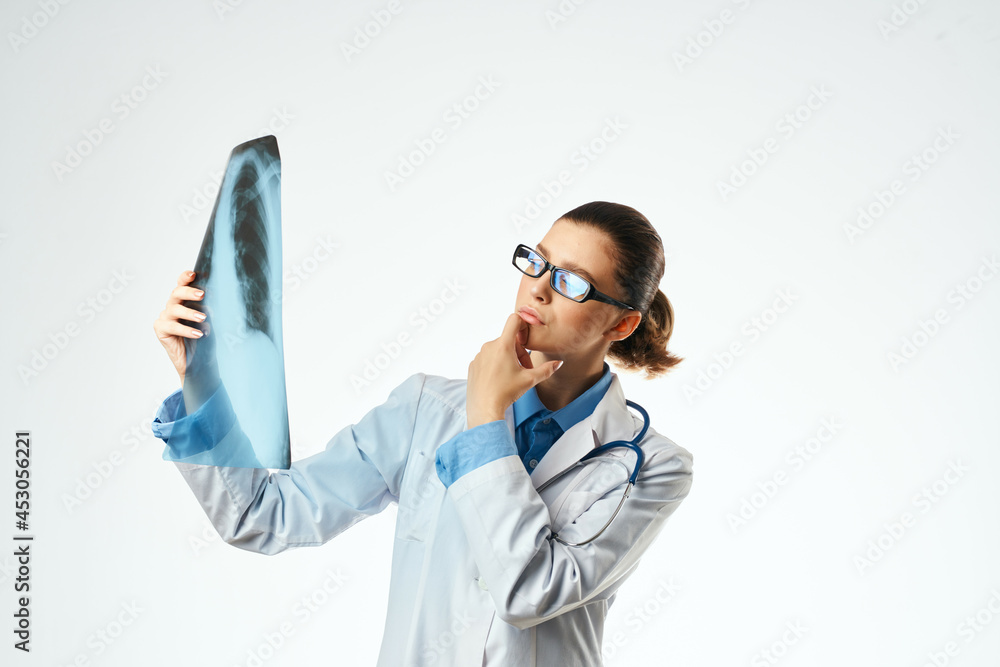 female doctor in white coat medicine x-ray examination female doctor in white coat medicine x-ray examination