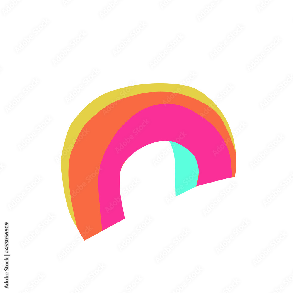 Rainbow with a representative of the LGBTQ in bright colors hand drawn.Simple Peace sign in flat drawing style.Design for social networks,web,packaging,posters,postcards,stickers. Rainbow with a representative of the LGBTQ in bright colors hand drawn.Simple Peace sign in flat drawing style.Design for social networks,web,packaging,posters,postcards,stickers.
