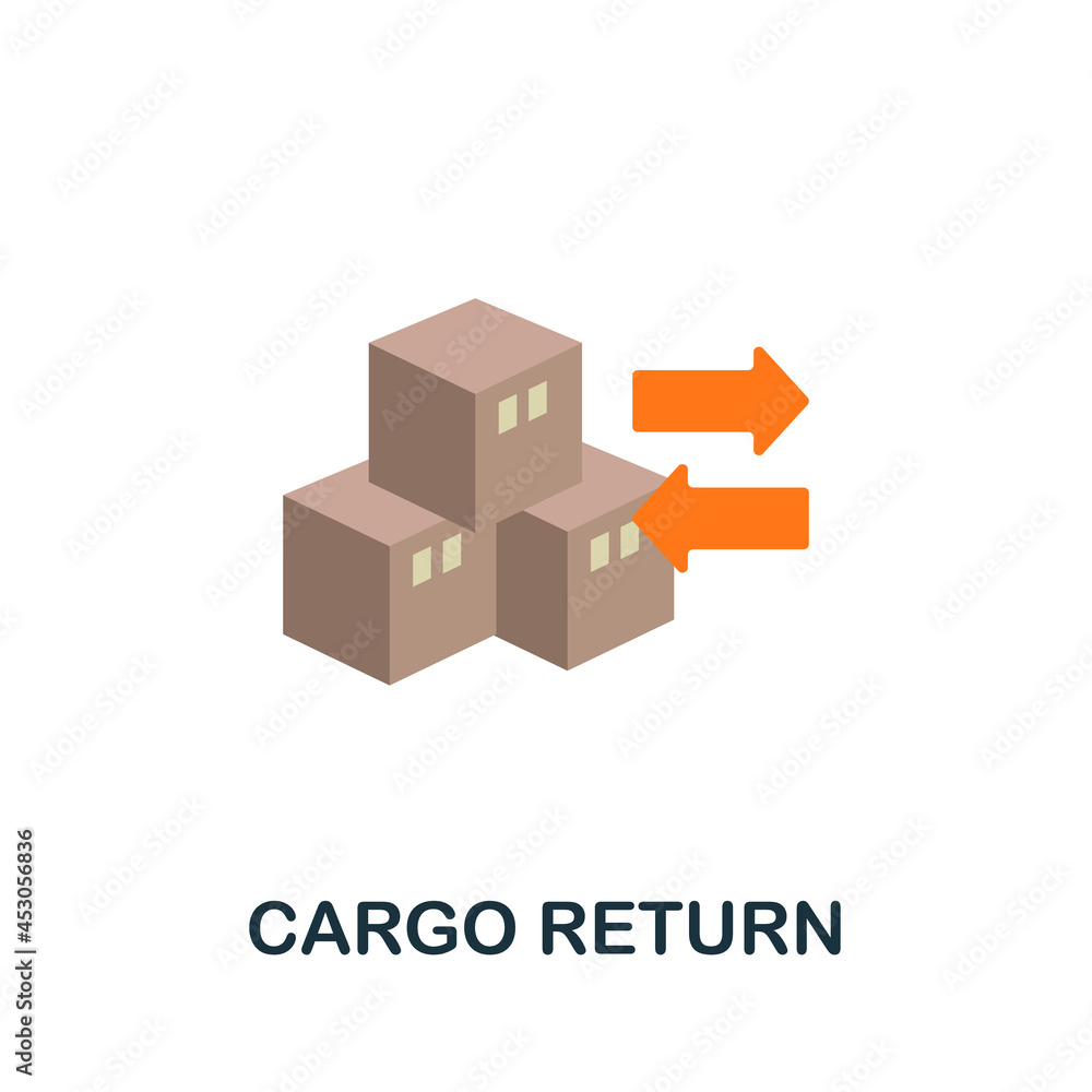 Cargo Return flat icon. Simple sign from logistics collection. Creative Cargo Return icon illustration for web design, infographics and more Cargo Return flat icon. Simple sign from logistics collection. Creative Cargo Return icon illustration for web design, infographics and more