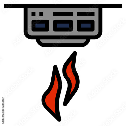 fire detection line icon