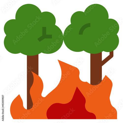 wildland fire flat icon