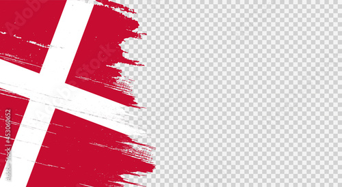 Denmark flag with brush paint textured isolated  on png or transparent background,Symbol of Denmark,template for banner,promote, design,vector,top gold medal winner sport country photo