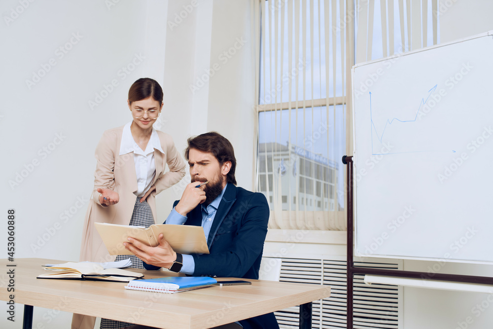 work colleagues work desk office communication emotions officials