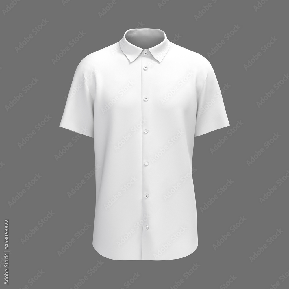 Short-sleeve collared shirt outfit for the office. 3d rendering, 3d ...