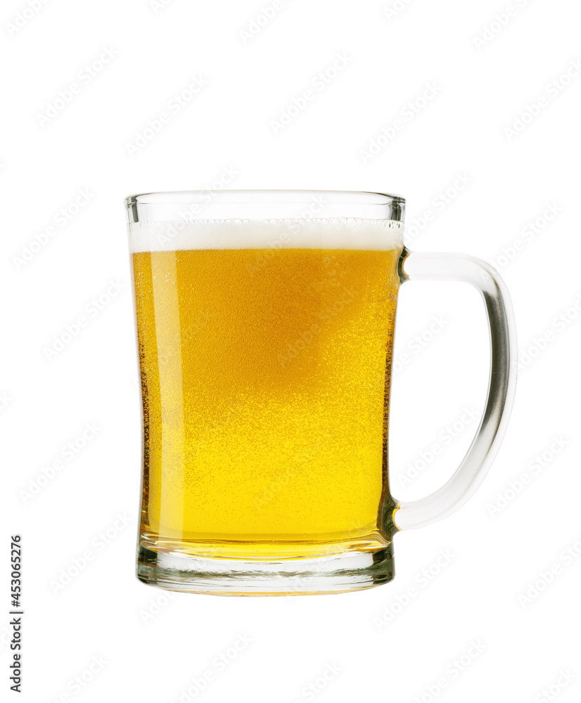 Glass of fresh beer isolated on white background with clipping path Glass of fresh beer isolated on white background with clipping path