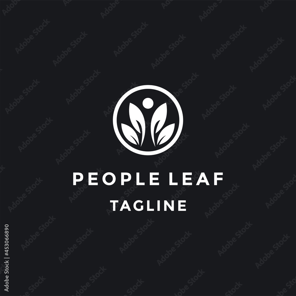 Leaf Human Logo Design For Healthy Company