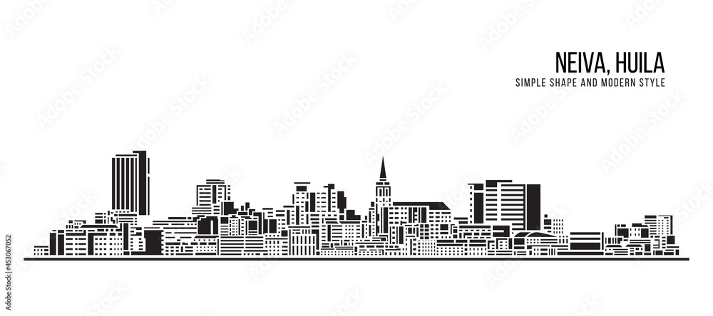 Cityscape Building Abstract Simple shape and modern style art Vector design - Neiva, Huila