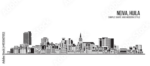 Cityscape Building Abstract Simple shape and modern style art Vector design - Neiva, Huila