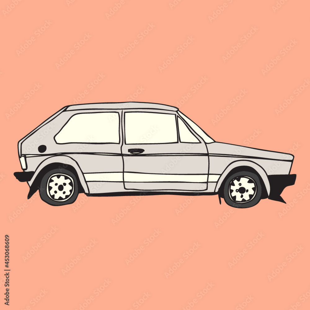 illustration of a car, vector car illustration, vintage vector illustration