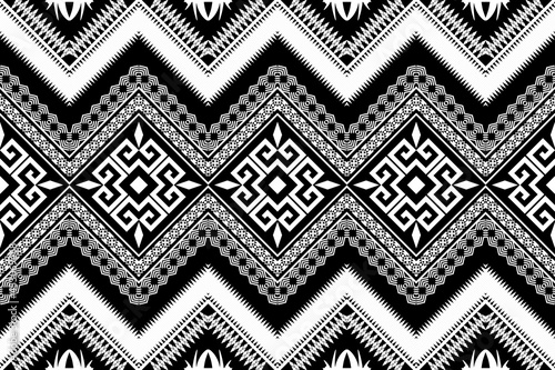 Geometric ethnic oriental seamless pattern traditional Design for background,carpet,wallpaper,clothing,wrapping,Batik,fabric,Vector illustration.embroidery style.