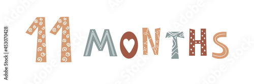 Eleven month baby lettering in Scandinavian style