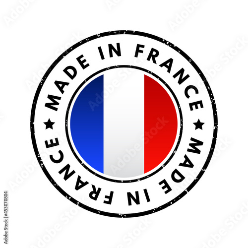 Made in France text emblem badge, concept background