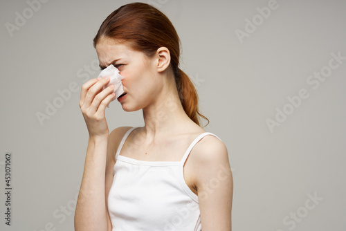 woman flu infection virus health problems close-up