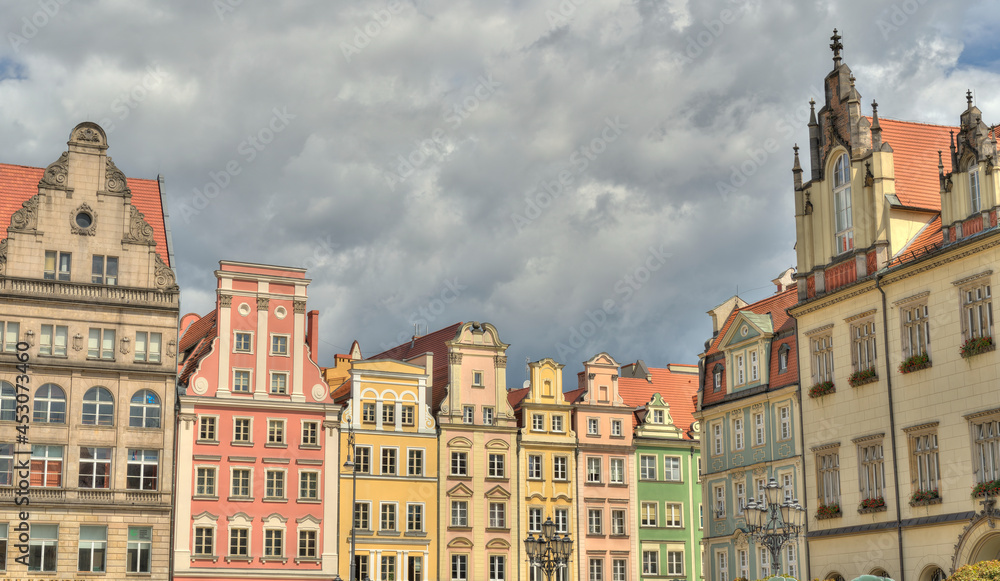 Wroclaw landmark: historical Rynek square, HDR Image