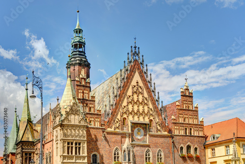 Wroclaw landmark  historical Rynek square  HDR Image