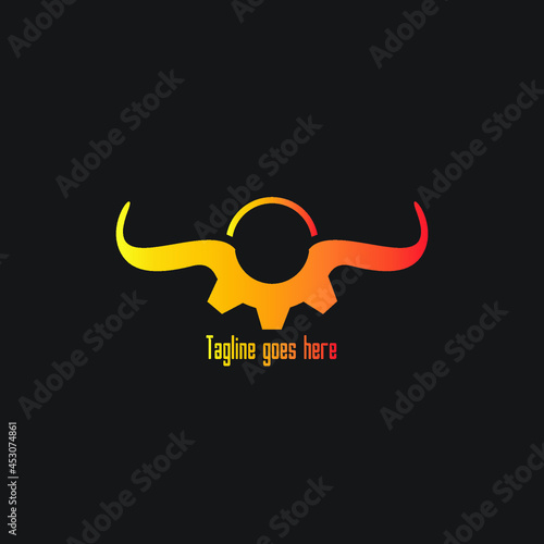 bull and gear simple combination logo exclusive design inspiration 