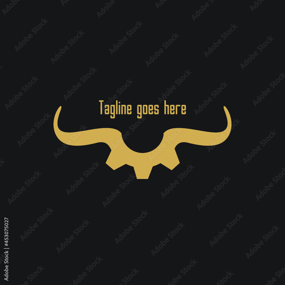 Fototapeta premium bull and gear simple combination logo exclusive design inspiration 