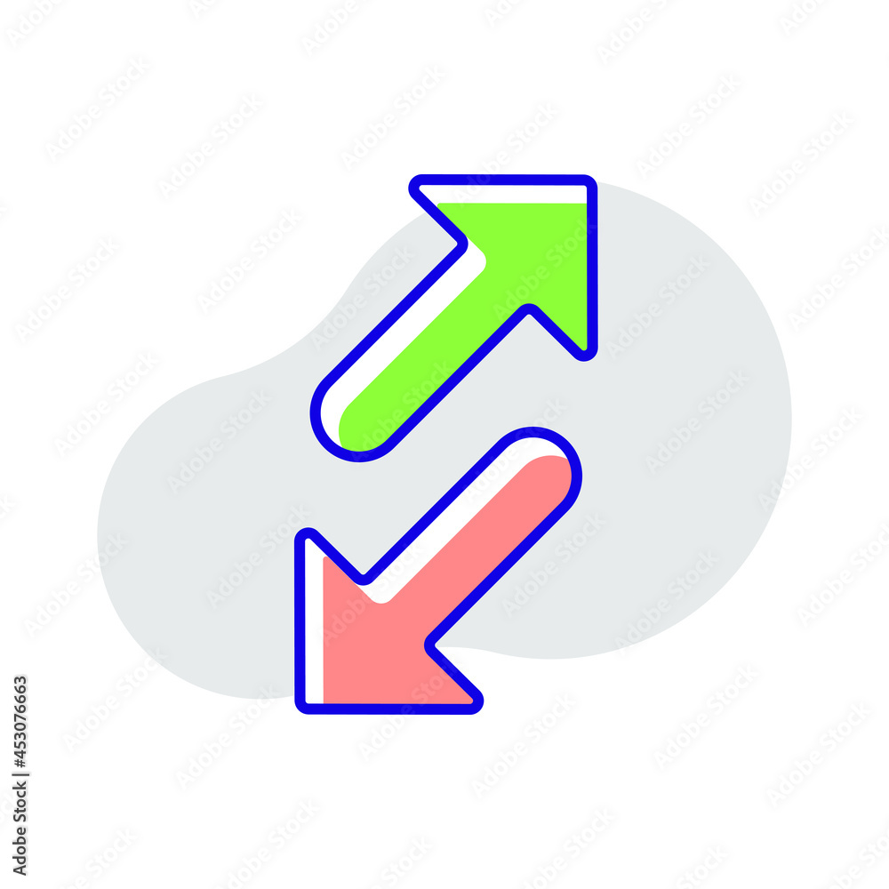 Data transfer RBG color icon. Arrows. Thin line vector illustration. Data transfer RBG color icon. Arrows. Thin line vector illustration.