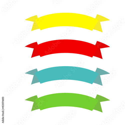 Free Download Flat ribbons banners flat isolated on white background. - GFXLoad