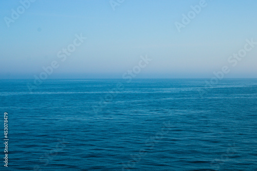 Canvastavla Calm Irish sea in the morning with mist in the background, seascape