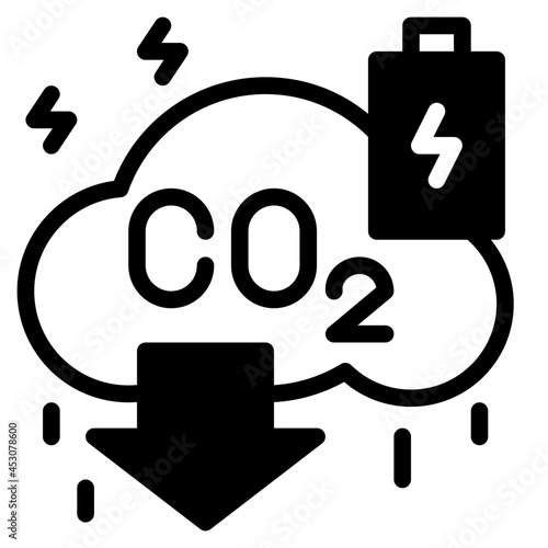 low carbon energy glyph icon