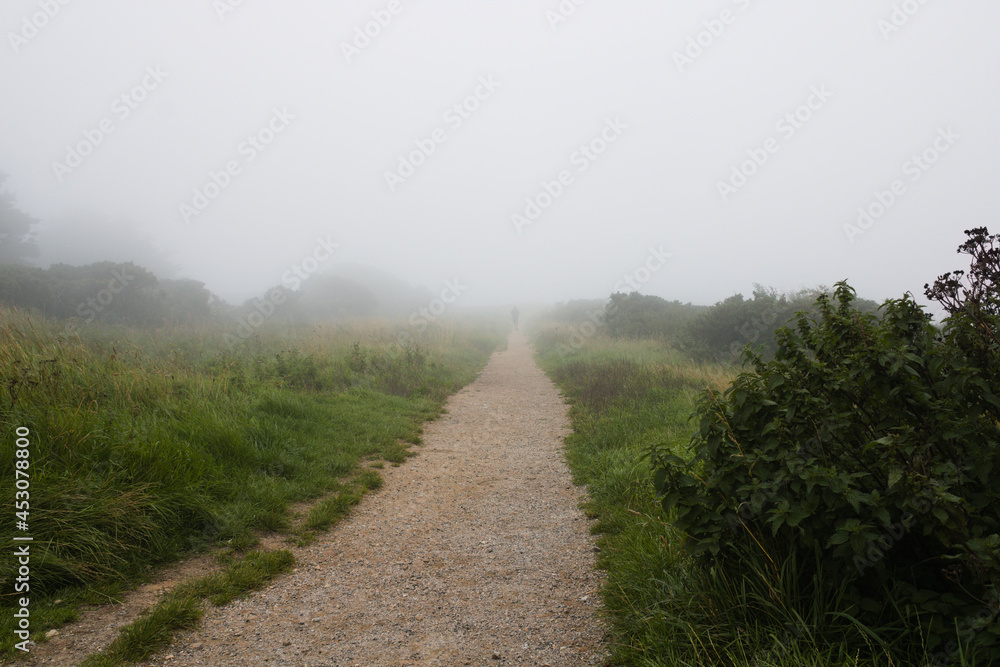 Low clouds on the top of Howth summit, Ireland
