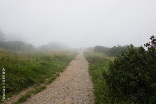 Canvas Print Low clouds on the top of Howth summit, Ireland