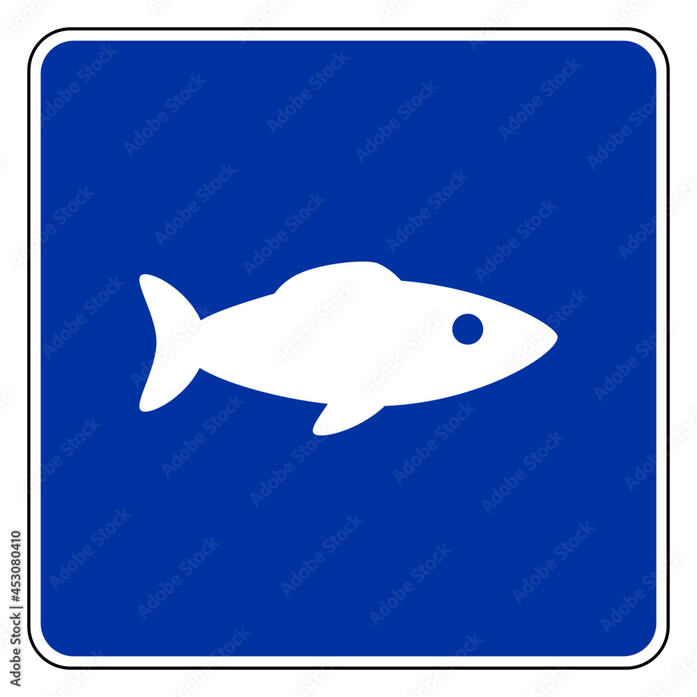 Obraz premium Fisch und Schild