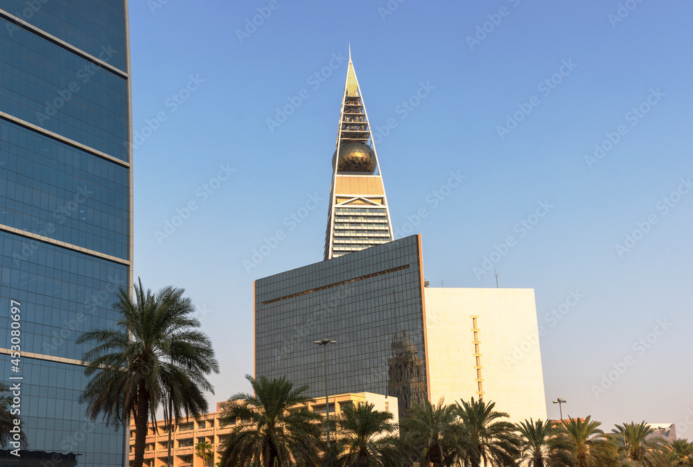Tree Tower Riyadh Riyadh, Saudi Arabia, KSA - August 25, 2021 Al Faisaliah Tower ...