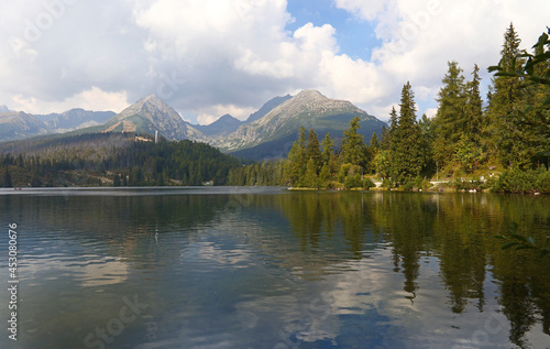 Beautiful landscape with mountain lake and forest © breakingthewalls