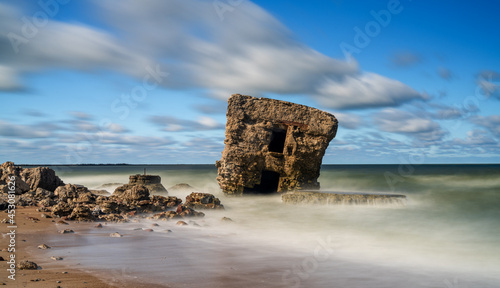 ruins of Karosta Fort military defenses in the Baltic Sea on the coast of Latvia photo