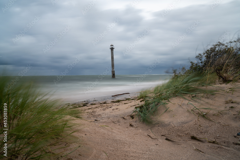 the leaning Kiipsaare lighthouse on Saaremaa Isand in northern Estonia