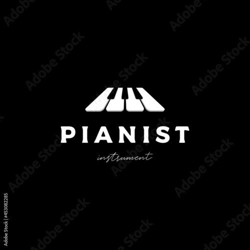 piano tuts music logo design vector
