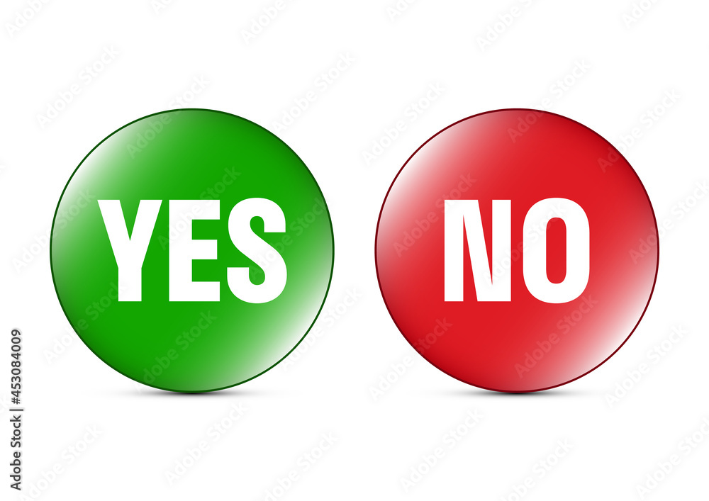Yes and no sign icon button vector illustration Yes and no sign icon button vector illustration