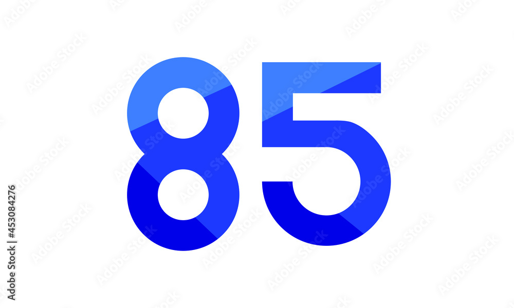 85 Number Modern Flat Blue Logo 85 Number Modern Flat Blue Logo
