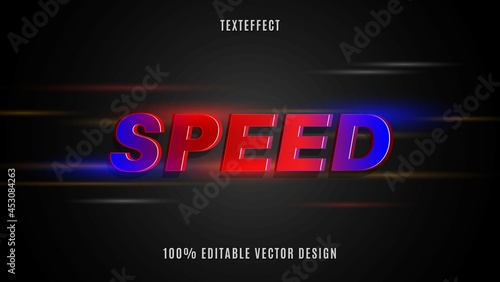 3d Gradient Red Blue Speed Fully Editable Text Effect Design Template