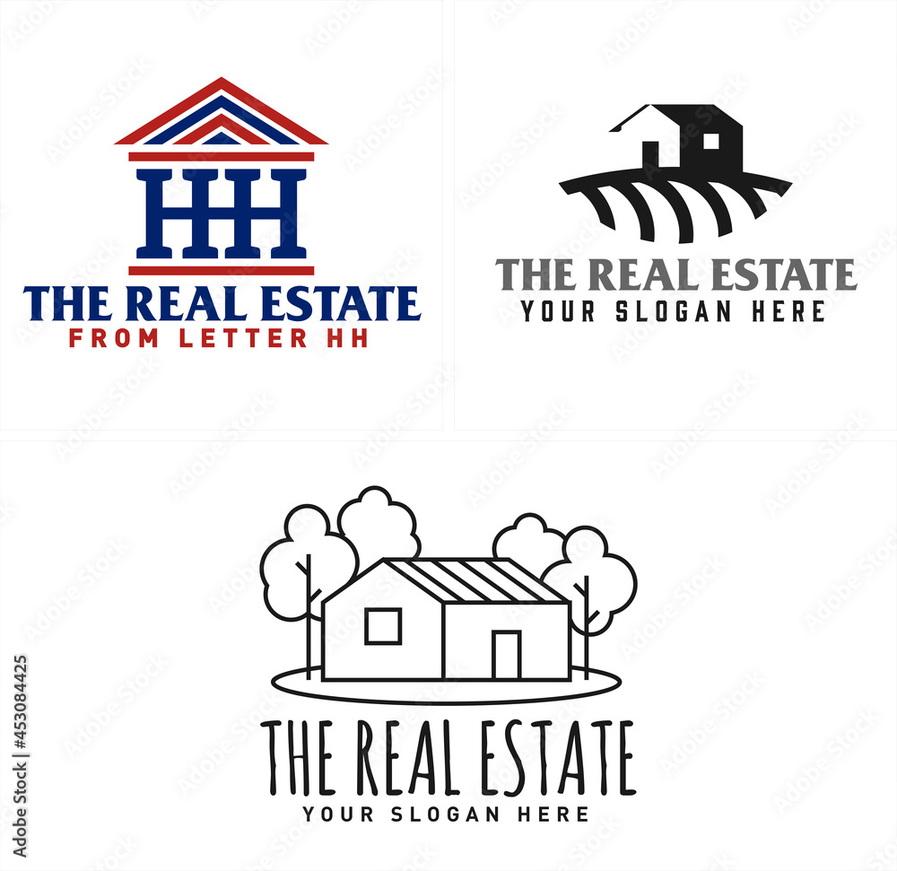 Real estate mortgage building logo design