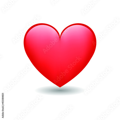 Heart Love Emoji Icon Object Symbol Gradient Vector Art Design Cartoon Isolated Background. Red heart emoji vector symbol of love. Heart emoji. Heart sticker. Love symbol Valentine's Day.  photo