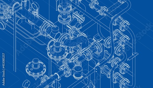 Valves and other industrial equipment. Vector