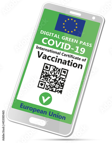 Green pass coronavirus vaccine smartphone