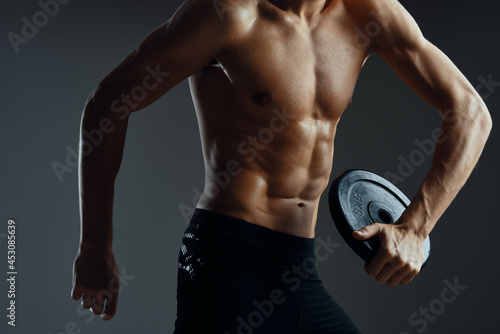 man with a pumped up body exercise muscle workout