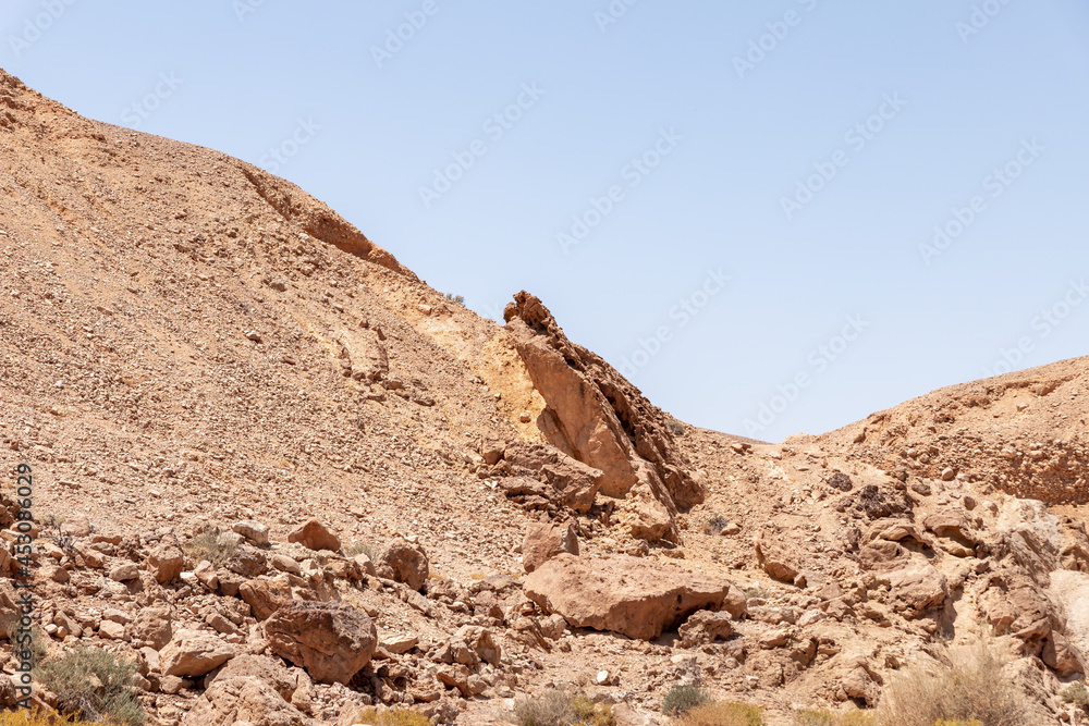 Fototapeta premium Fantastically beautiful landscape in a nature reserve near Eilat city - Red Canyon, in southern Israel