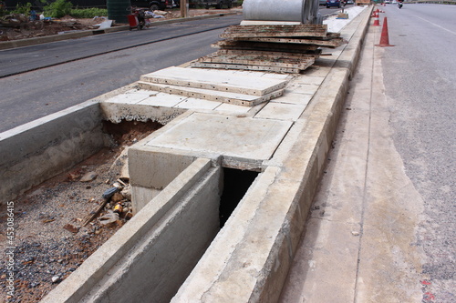 Construction of barriers between roads and pedestrian walkways