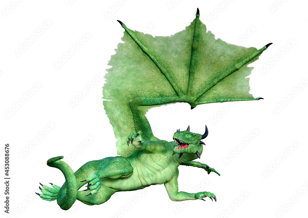 Obraz premium 3D Rendering Fairy Tale Dragon on White