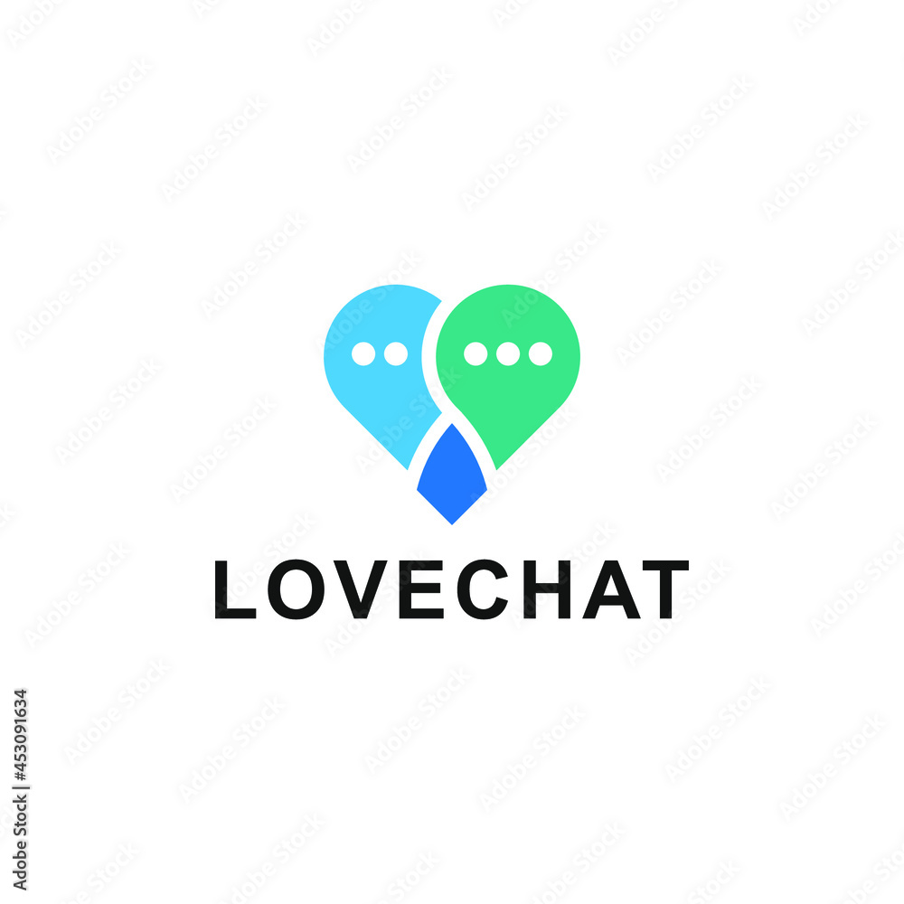 Obraz premium Two Talk design with love concept for chat logo vector