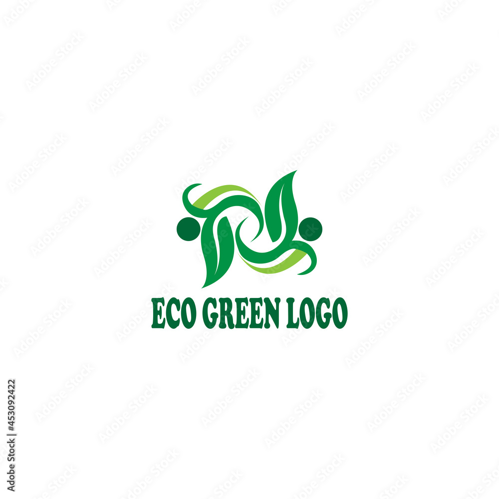 Modern eco green logo design, vector illustration