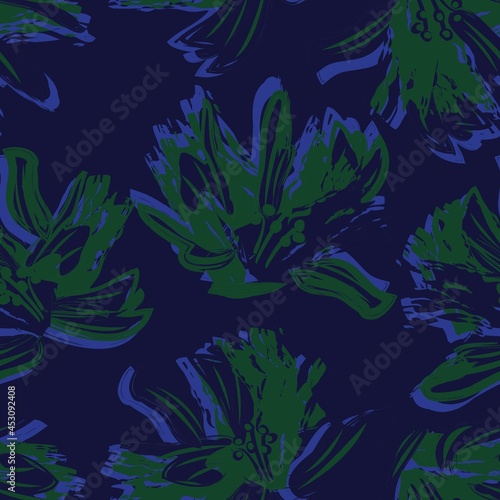 Floral Brush strokes Seamless Pattern Background