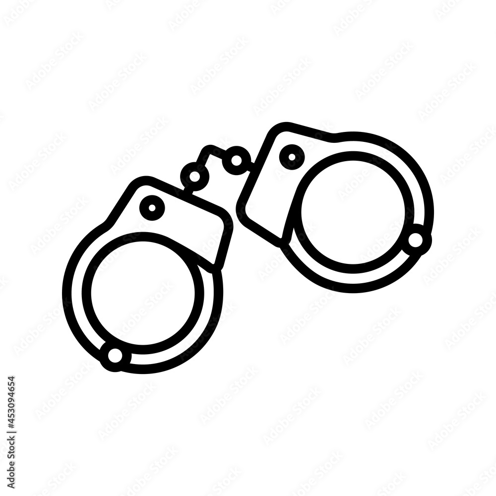 Handcuffs vector icon set. police illustration sign collection