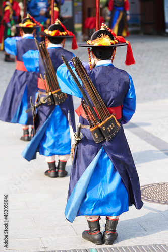 People in Korean traditional warrior costumes